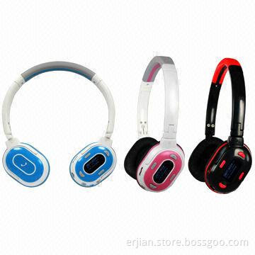 Bluetooth Headphones, OLED Display MP3 with Card Reader and FM Radio, 8 Sounds EQ